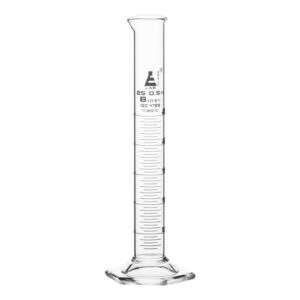 Graduated Cylinder, 25ml - Class B - White Graduations, Hexagonal Base