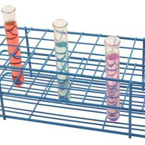 Blue Epoxy Coated Steel Wire Test Tube Rack, 40 Holes, Outer Diameter permitted of tubes 20-22mm or less , 4 X 10 Format