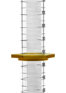 Measuring Cylinder, 100ml - ASTM, Class A Tolerance ±0.50ml - Protective Collar, Hexagonal Base - White Graduations - Borosilicate 3.3 Glass - Eisco Labs