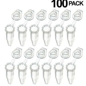 Pack of 100 Micro Centrifuge Tubes, 0.5mL Capacity, Graduated, Leak Proof, Polypropylene - Eisco Labs