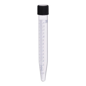 Centrifuge Tube with Screw Cap, 15mL - Conical, 15x120mm - 0.2mL Graduations - Borosilicate Glass