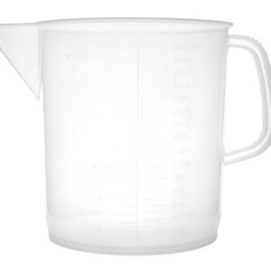 Measuring Jug, 3000ml - Short Form, Euro Design - Polypropylene Plastic - Raised Graduations
