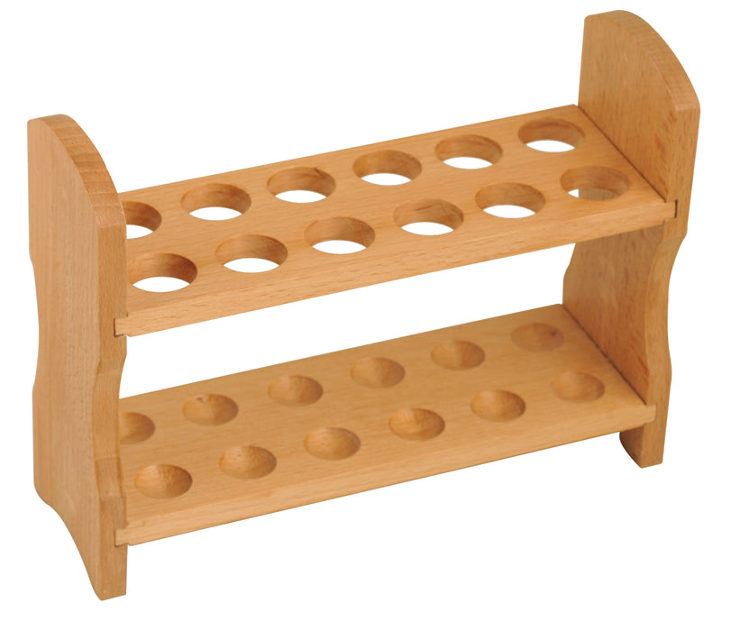 Test Tube Rack 9 Inch - 12 Tube Capacity - Wooden Beechwood