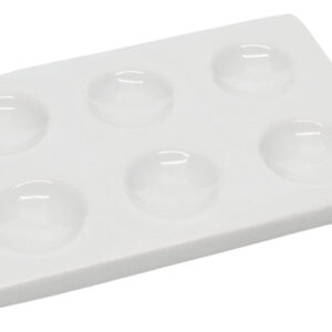 Spot Plate, 4 Inch - 6 Wells - Porcelain - Eisco Labs