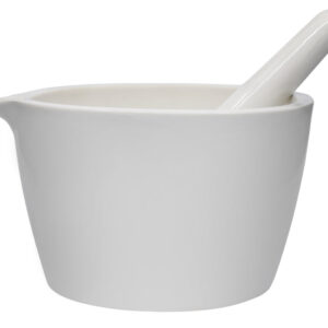 Porcelain Mortar & Pestle Set, 64oz - Heavy Duty Pattern - Unglazed Grinding Surface
