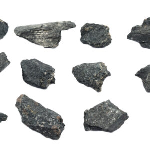 12 Pack - Raw Hornblende Amphibole Mineral Specimens - Approx. 1"