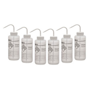 6PK Performance Plastic Wash Bottle, Ethanol, 1000 ml - Labeled (1 Color)
