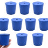 Neoprene Stoppers, 1 Hole - Blue - Size: 38mm Bottom, 42mm Top, 40mm Length - Pack of 10