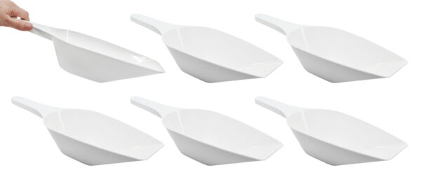 6PK Scoops, 1000ml (33.8oz) - Polypropylene - Flat Bottom, Excellent for Measuring & Weighing