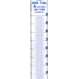 Graduated Cylinder, 100ml - Class A - Blue Graduations, Hexagonal Base
