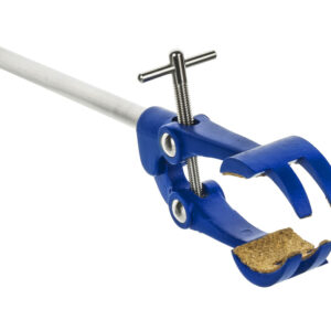 4 Prong, Cork Lined Clamp on Stainless Steel Rod - 4.1" Max Opening