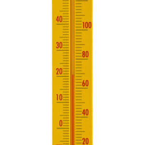 Wall Thermometer, 2.4" x 15.75" - -10° to 50° C (20° to 120° F) - Screen Printed, Mounted on Plastic Moulded Base - Eisco Labs