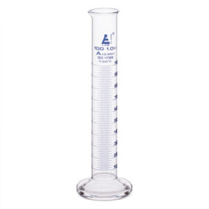 Graduated Cylinder, 100ml - Class A - Blue Graduations, Round Base
