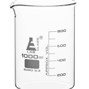 Beaker 1000ml - Low Form - 100ml Graduations - Borosilicate Glass