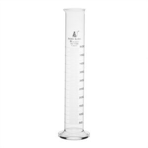 Graduated Cylinder, 500ml - Class B - White Graduations, Round Base