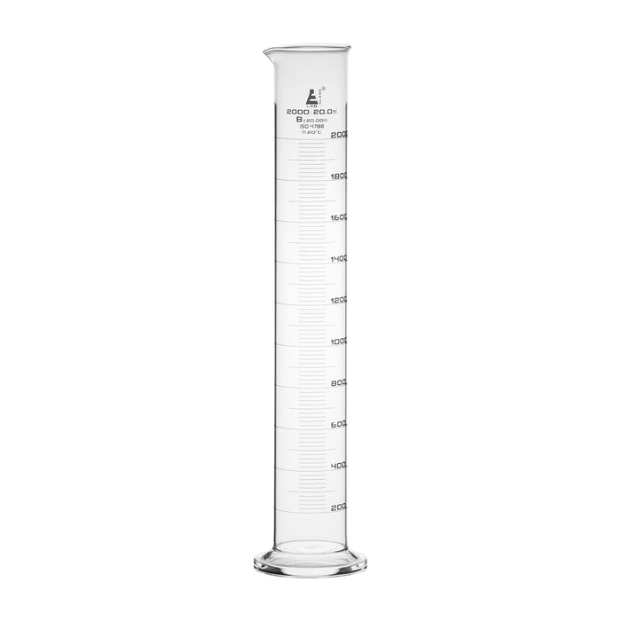 Graduated Cylinder, 2000ml - Class B - White Graduations, Round Base