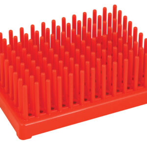 Red Plastic Test Tube Peg Drying Rack Holds 96 13mm Test Tubes - Eisco Labs