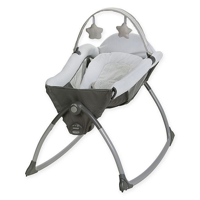 Graco Little Lounger Rocking Vibrating Swing in Grey
