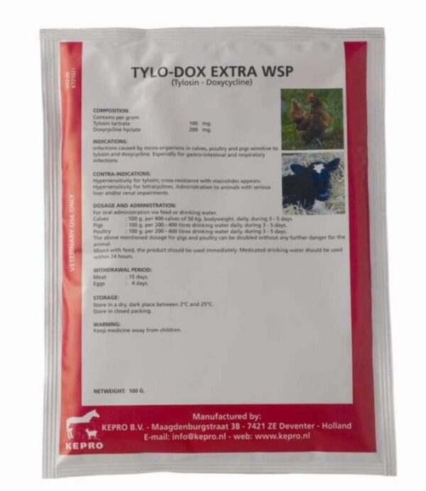 TYLO-DOX EXTRA WSP – 100g Sachet (Broad Spectrum Antibiotic)