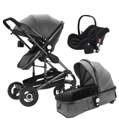 Belecoo 3 in 1 stroller High Landscape with car set Folding Two-way push Baby carriage