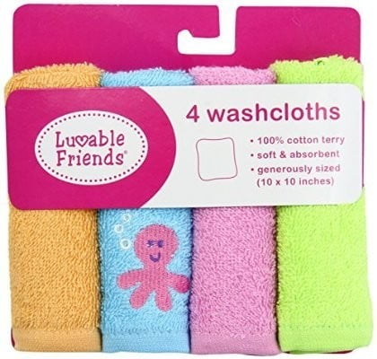 Luvable Friends 4 Washcloths