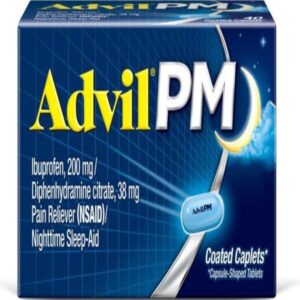 Advil PM Caplets Pain Reliever & Nighttime Sleep Aid, 20 Caplets