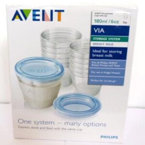 Avent  Breast Milk Storage Cups & Lids Reusable, 10 X 180ml