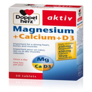 DoppelHerz Aktiv Magnesium + Calcium + D3,  30 Tablets