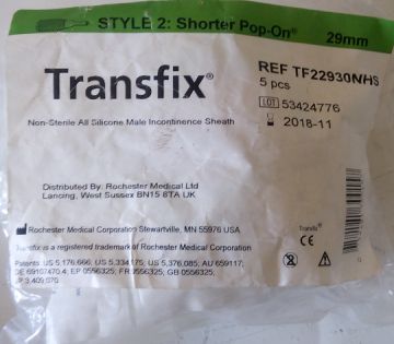 Transfix male incontinence sheath all silicone (Condom Catheter)