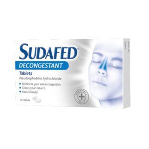 Sudafed Decongestant Tablets ? Pseudoephedrine 60mg, 12 Tablets