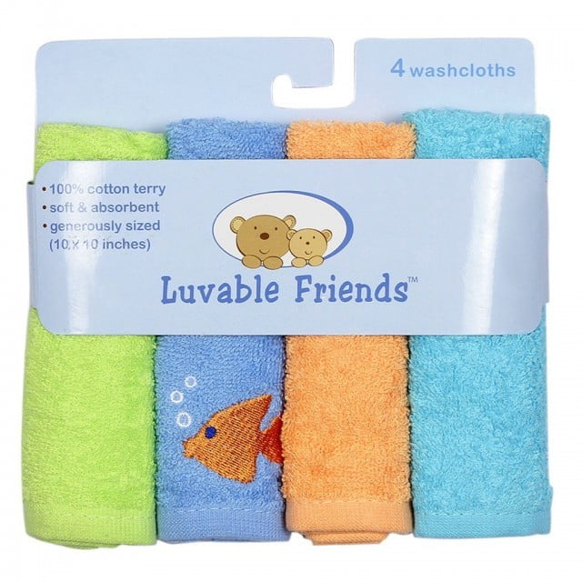 Luvable Friends 4 Washcloths Pack