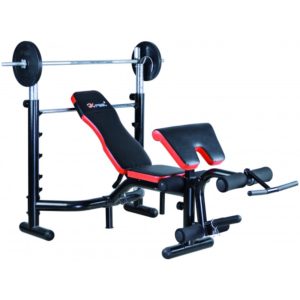 GG310 1 Deluxe Weight Bench with 50kg Barbell Buy Here Buy