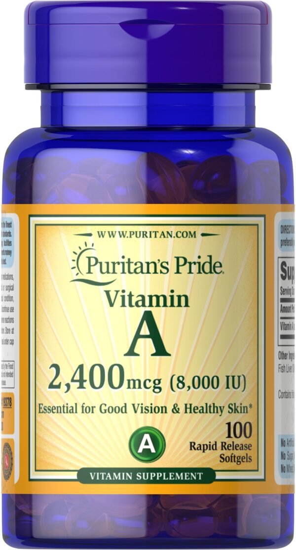 Puritan's Pride Vitamin A 8,000IU Softgels X 100 - request current price on allschoolabs.com