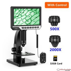 Elikliv EDM11S Digital Microscope 2000X 7" IPS 12MP 1080P Lab Biological Microscope Camera Dual Lens With Remote Control