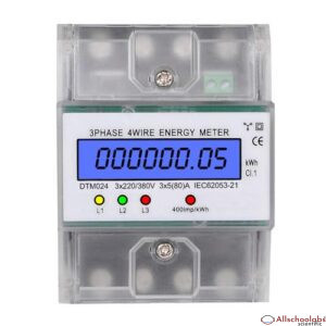 3 Phase 4 Wire Energy Meter 220/380V 5-80A Energy Consumption KWh Meter DIN Rail Installation Digital Electric Power Meter