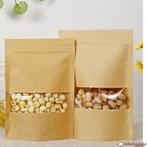 50 Pieces Kraft Paper Ziplock Packaging Pouch