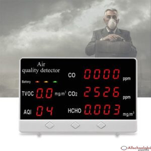 5 In1 CO2 Meter Multifunctional Air Quality Tester CO2 TVOC Meter Temperature Humidity Measuring Device Carbon Dioxide Monitor