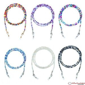 6pcs Mask Chain European and American Style Color Beaded Chain Ladies Personality Simple Glasses Chain Star Face Mask Rope Non-slip Anti-lost Suitable for Sunglasses Reading Sports Glasses