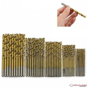 50Pcs Coated Twist Drill Bit Set 1/1.5/2/2.5/3mm Coated HSS