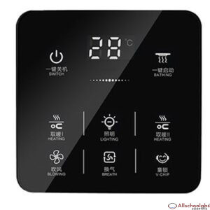 6 In 1 Multifunction Smart Press Yuba Switch Socket Bathroom Heating Lighting Universal Switch Waterproof Smart Press Screen Swi