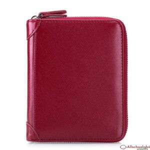 Antimagnetic Leather 40 Card Slots Card Holder Passport Storage Bag Jujube Red