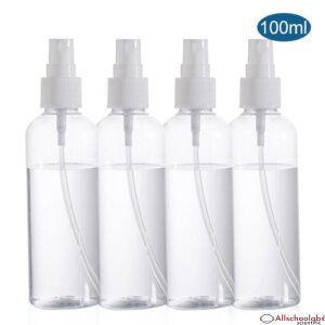 4 Pack 100ml Spray Bottles Fine Mist Transparent Empty