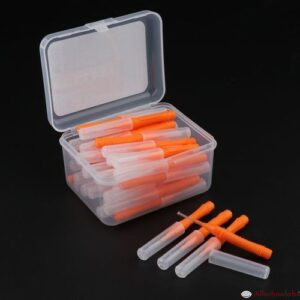 40 Pack Dental Interdental Brush Tooth Pick Stick W Orange 0.6mm