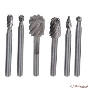 6pcs Mini Round HSS Rotary Burr Set Wood Carving File Rasp Drill Bits