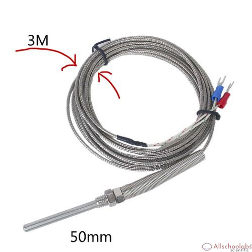 Stainless Steel3 Meter High Temperature K Type Thermocouple -100~1250 C Temperature Sensor 50mm Probe Sensors Weather Station