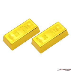 2x  Plastic Gold Bar Magic Prop Table Decoration Bullion Toy Props