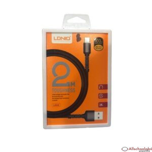 Ldnio Ls64 IPhone 2m Data Cable Cord Fast Charger 2.4A