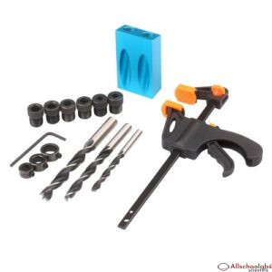 15pcs Pocket Hole Jig Kit  8mm 10mm 15 Degree Angle Drill Guide Woodwoorking Tool Inclined Hole Jig Hole Puncher Locator Jig Drill Bit Carpentry Tools