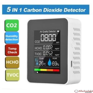 5 In 1 Multifunctional Air Quality Detector Formaldehyde Monitor LCD Display Home Air Quality Tester