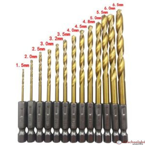 13pc HSS High Speed Steel Drill Bit Set Hex Shank Bits